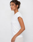 t shirt col rond blanc profil