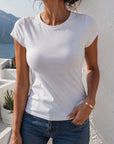 t shirt col rond blanc extérieur 2