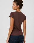 t shirt col rond marron dos