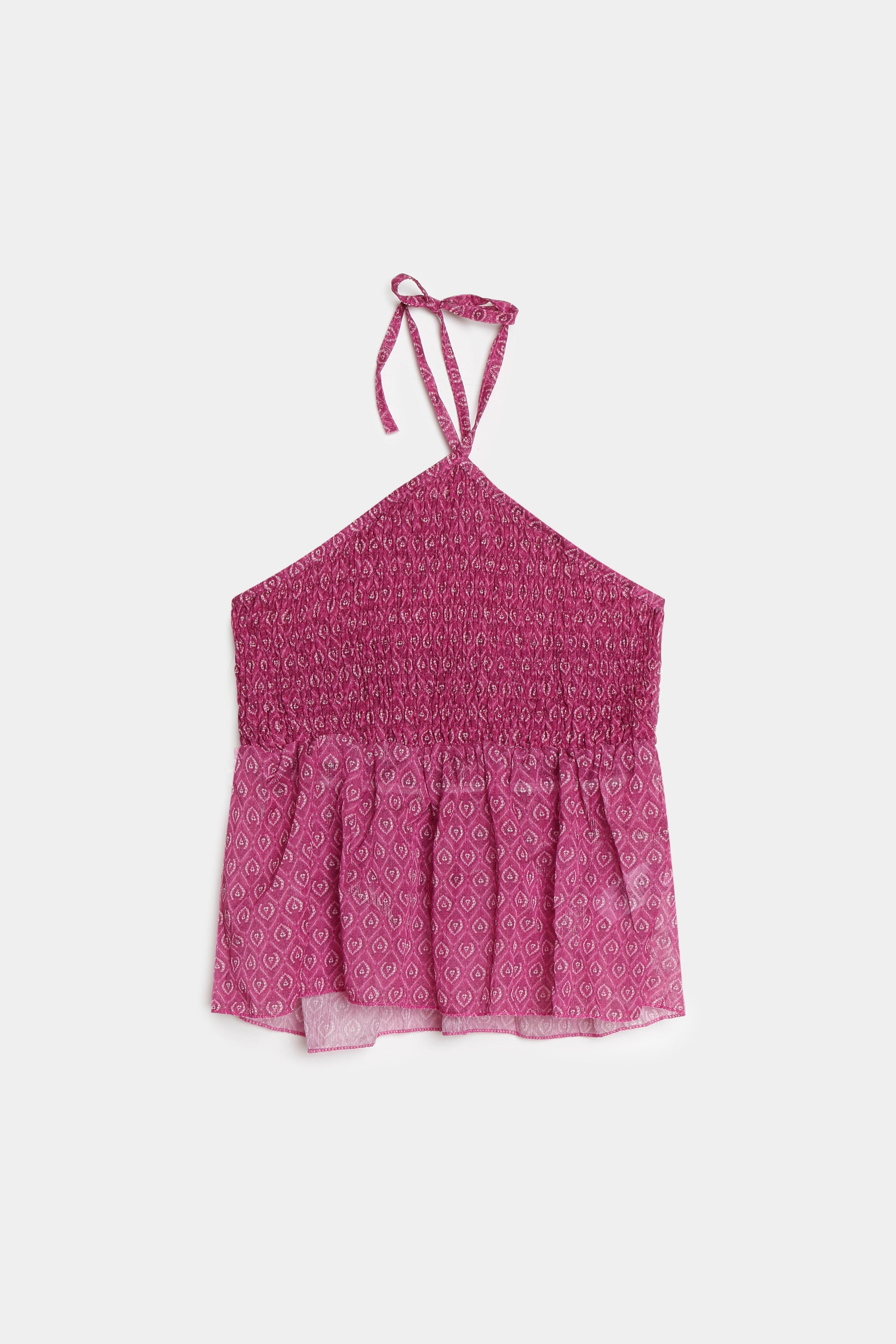 02. 02 t shirt dos nu smocke a nouer peplum imprime image 3