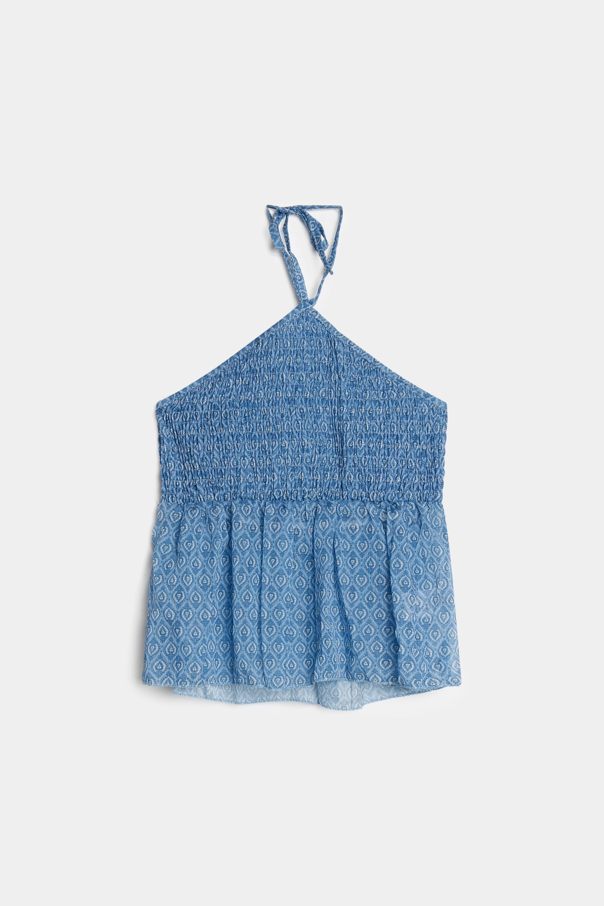 02. 02 t shirt dos nu smocke a nouer peplum imprime image 4