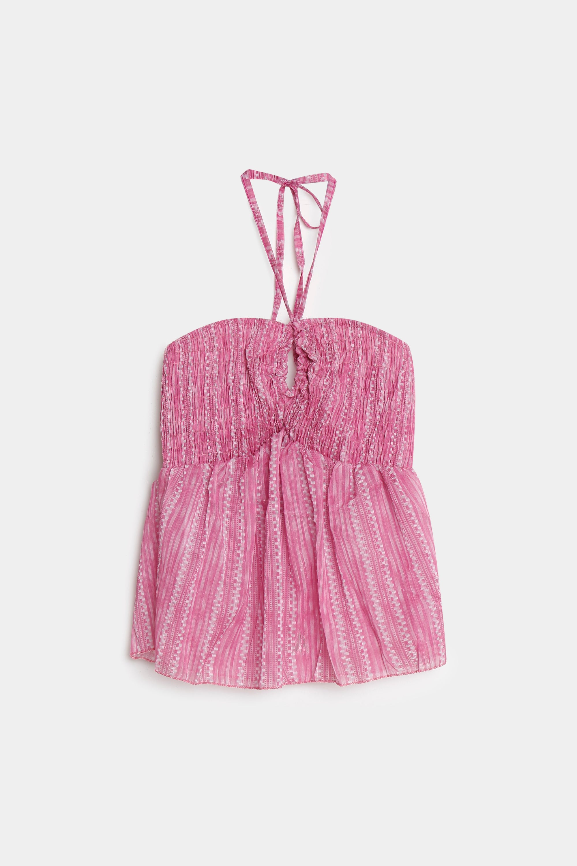 02. 02 t shirt dos nu smocke a rayures peplum image 2