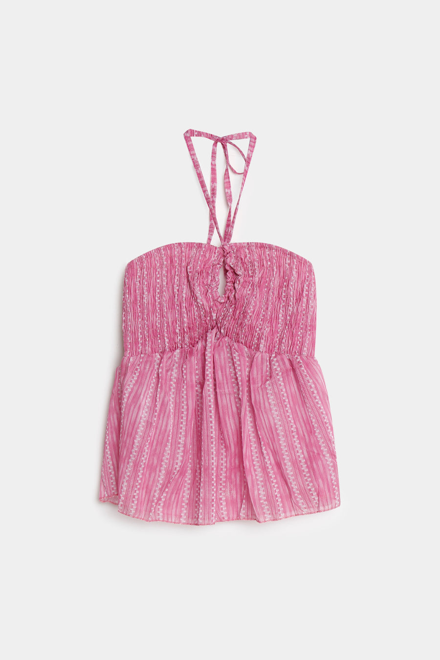 02. 02 t shirt dos nu smocke a rayures peplum image 2