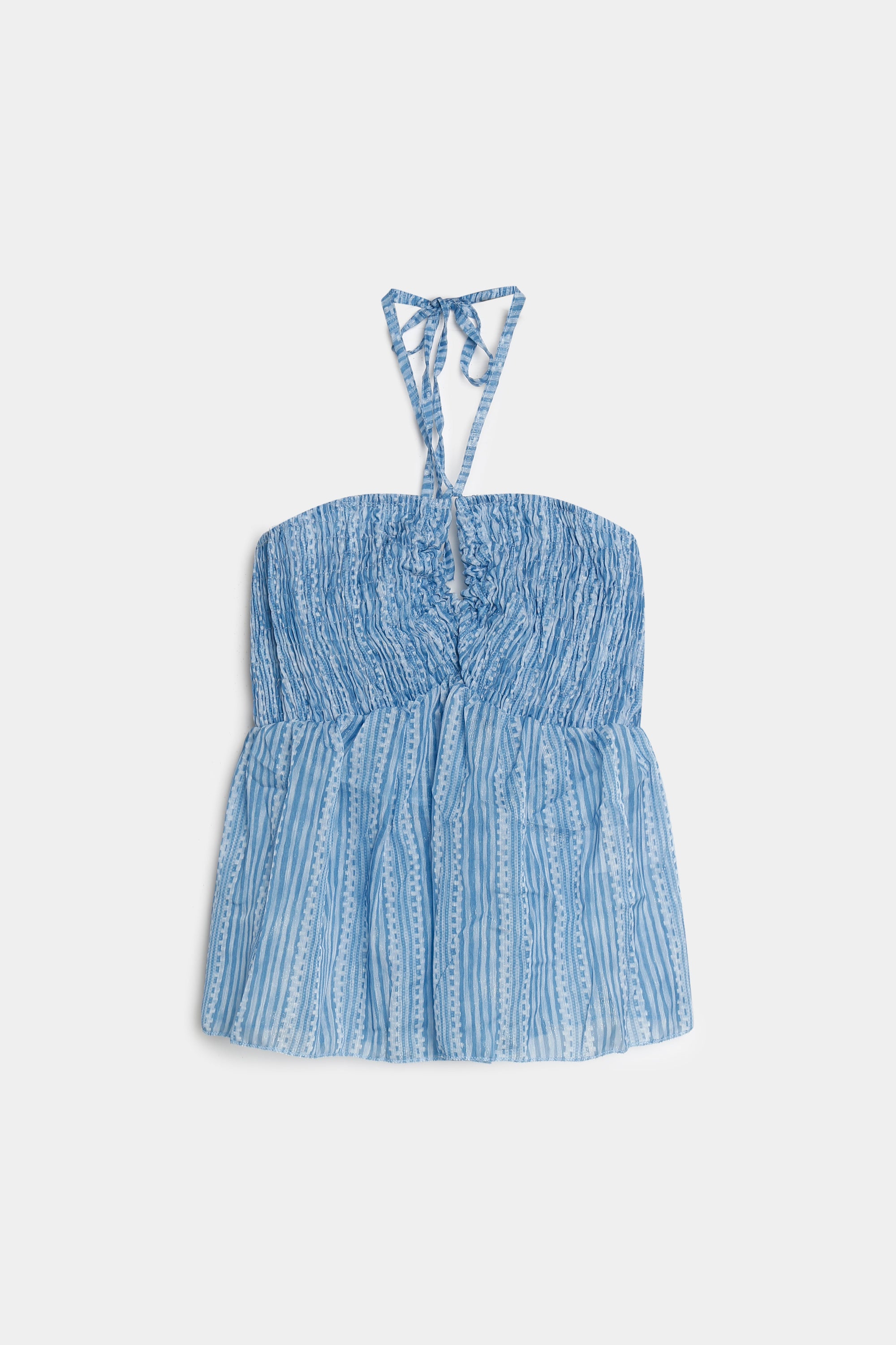 02. 02 t shirt dos nu smocke a rayures peplum image 7
