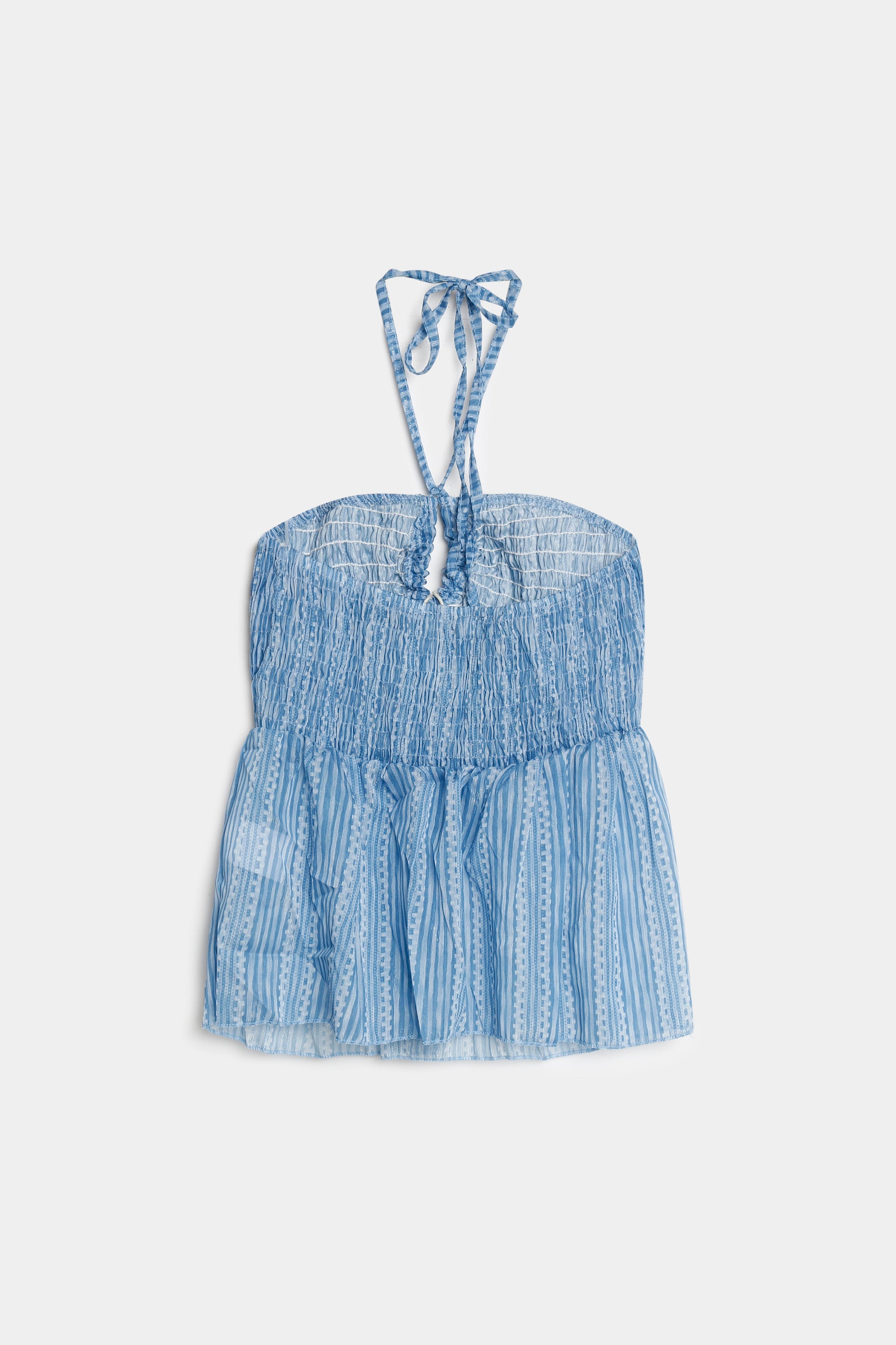 02. 02 t shirt dos nu smocke a rayures peplum image 8