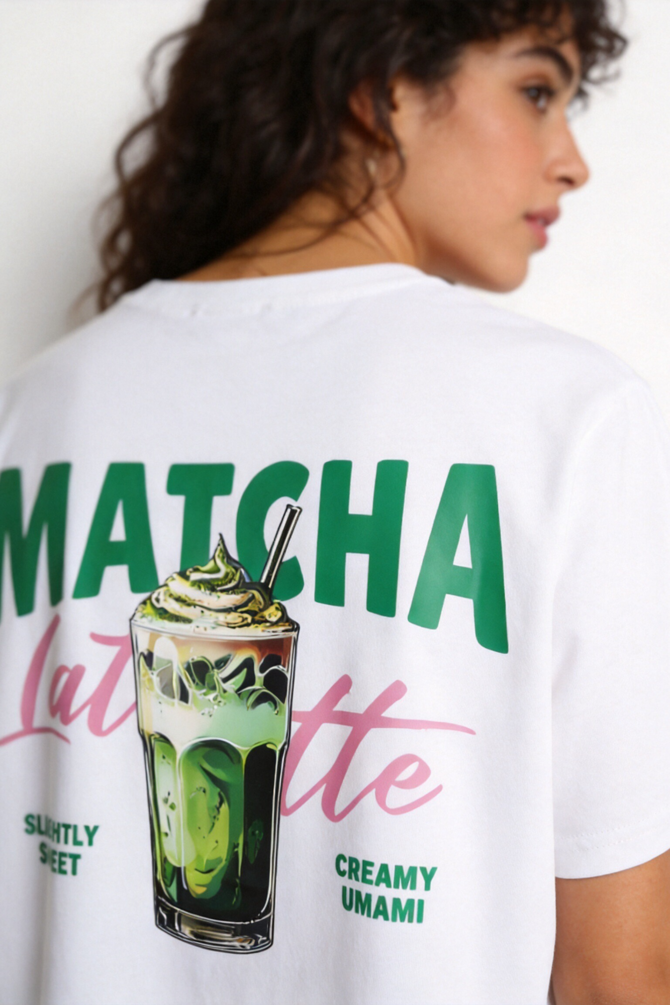 Zoom sur l’imprimé dos Matcha Latte