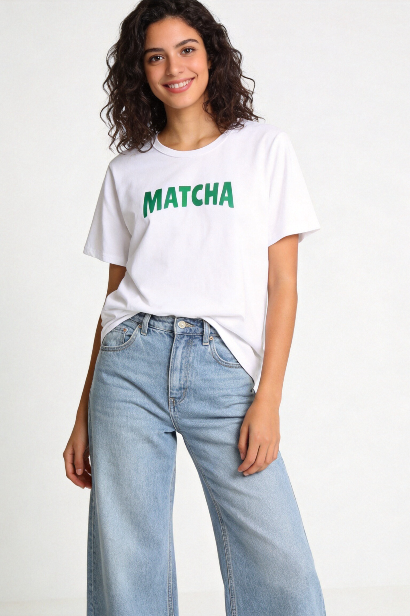 T shirt blanc texte MATCHA devant
