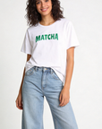 T shirt blanc texte MATCHA devant