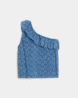 02. 02 t shirt une epaule smocke court volant fleuri image 2