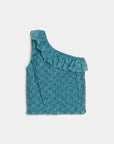 02. 02 t shirt une epaule smocke court volant fleuri image 7