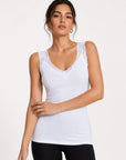 top blanc face dentelle