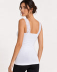 top blanc dos droit dentelle