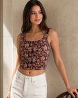 top fleuri boutonne en coton dos smocke image 10