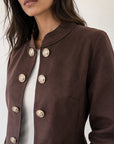 veste officier marron boutons dorés