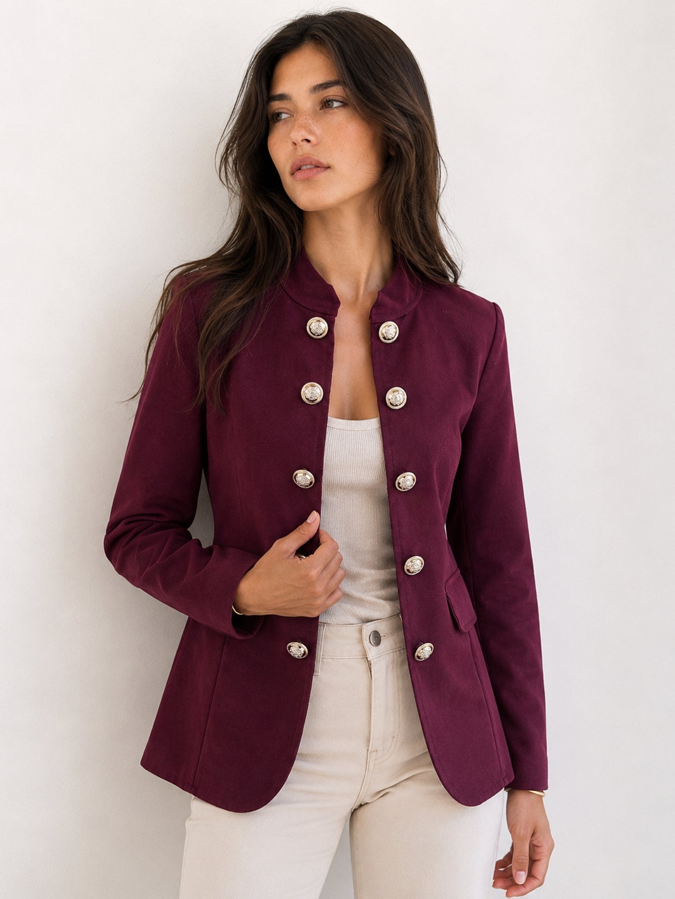 veste officier bordeaux face studio