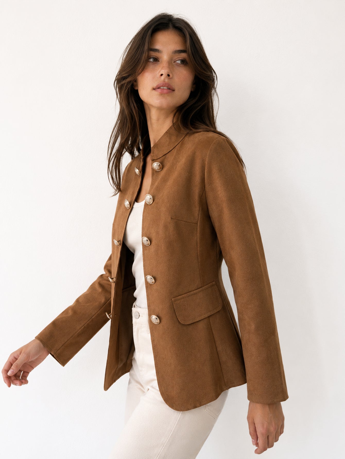 veste officier camel trois quarts