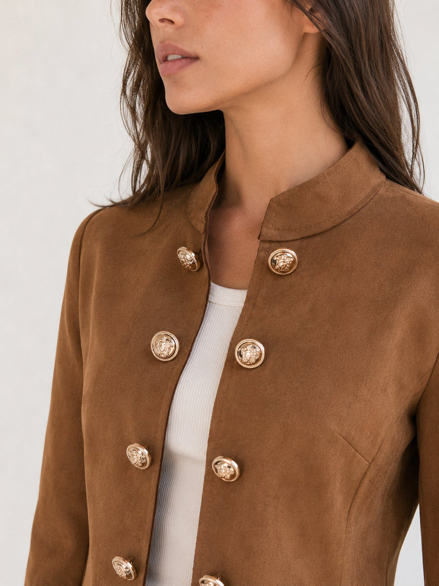 veste officier camel boutons dorés