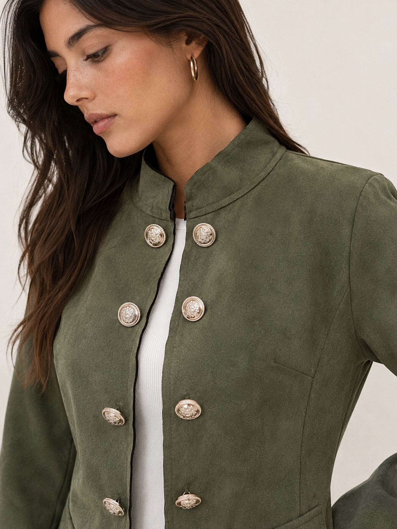 veste officier kaki boutons dorés
