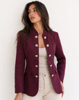veste officier bordeaux trois quarts