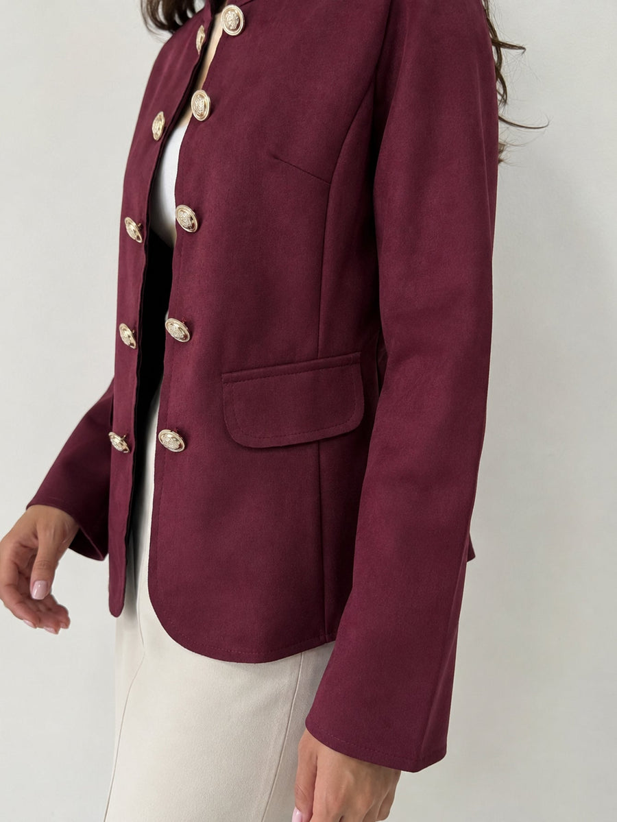 veste officier bordeaux poche à rabat