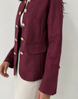 veste officier bordeaux poche à rabat