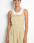 combinaison salopette vichy jaune