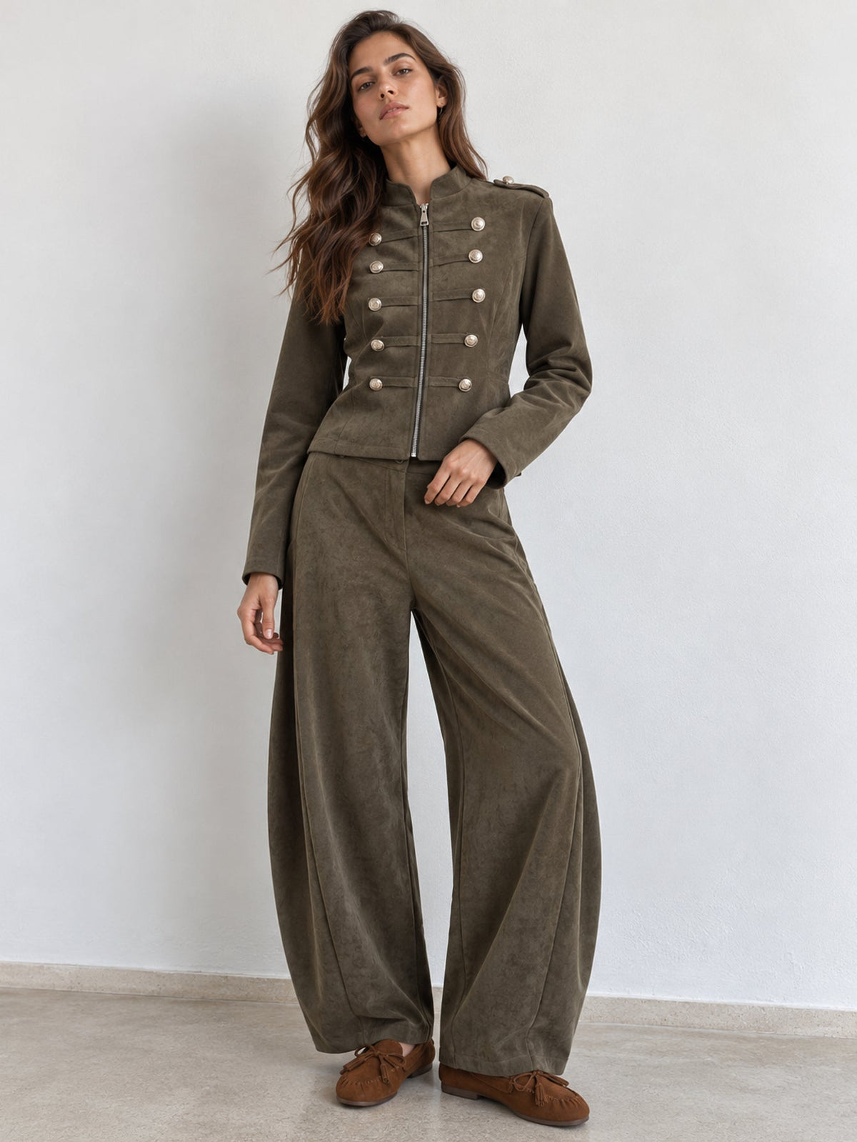Veste officier zippée kaki