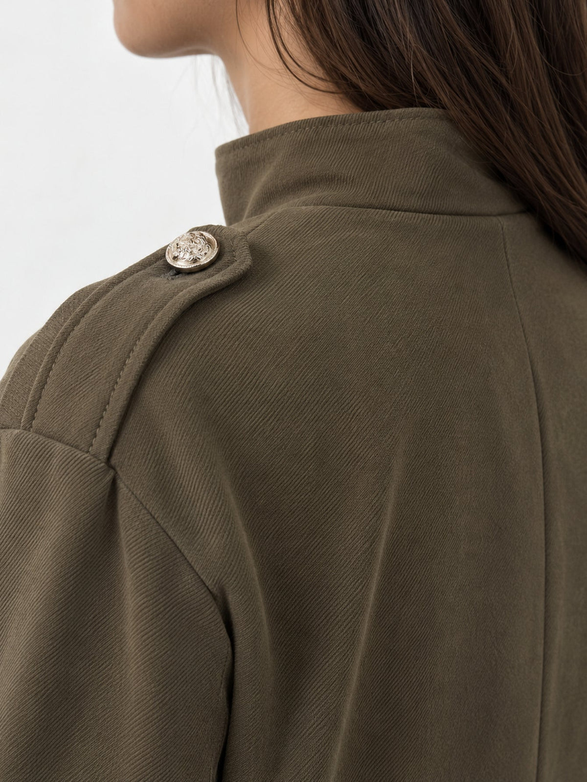 Veste officier texture suédine kaki
