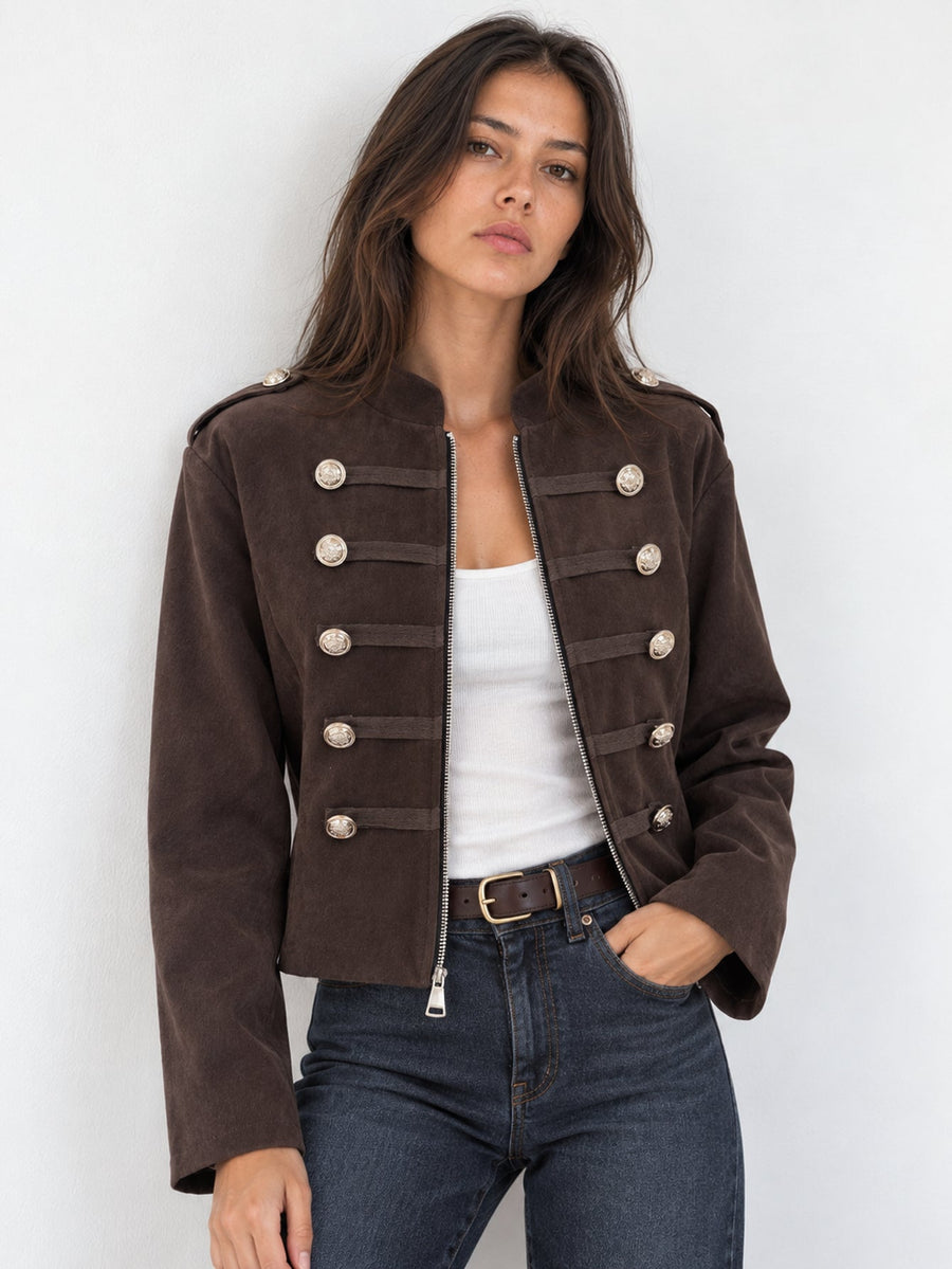 Veste officier avec galons marron