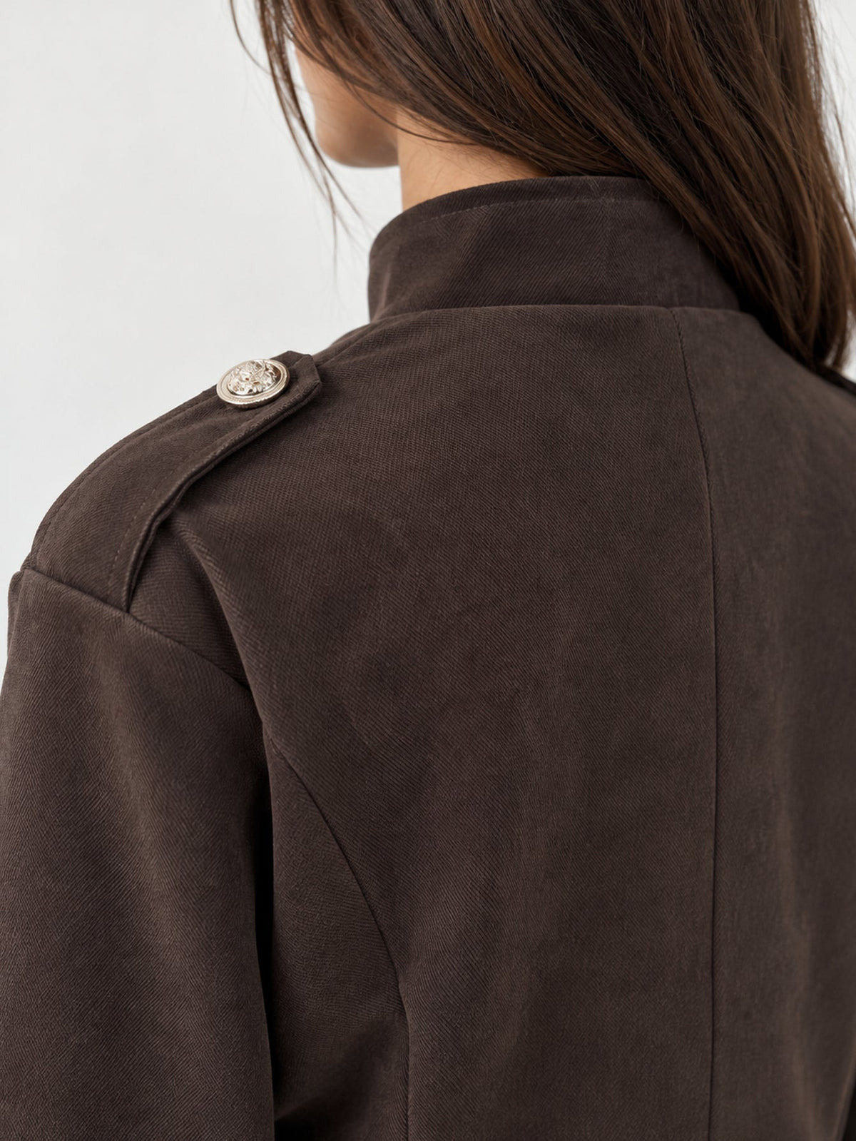 Veste officier bouton gravé marron