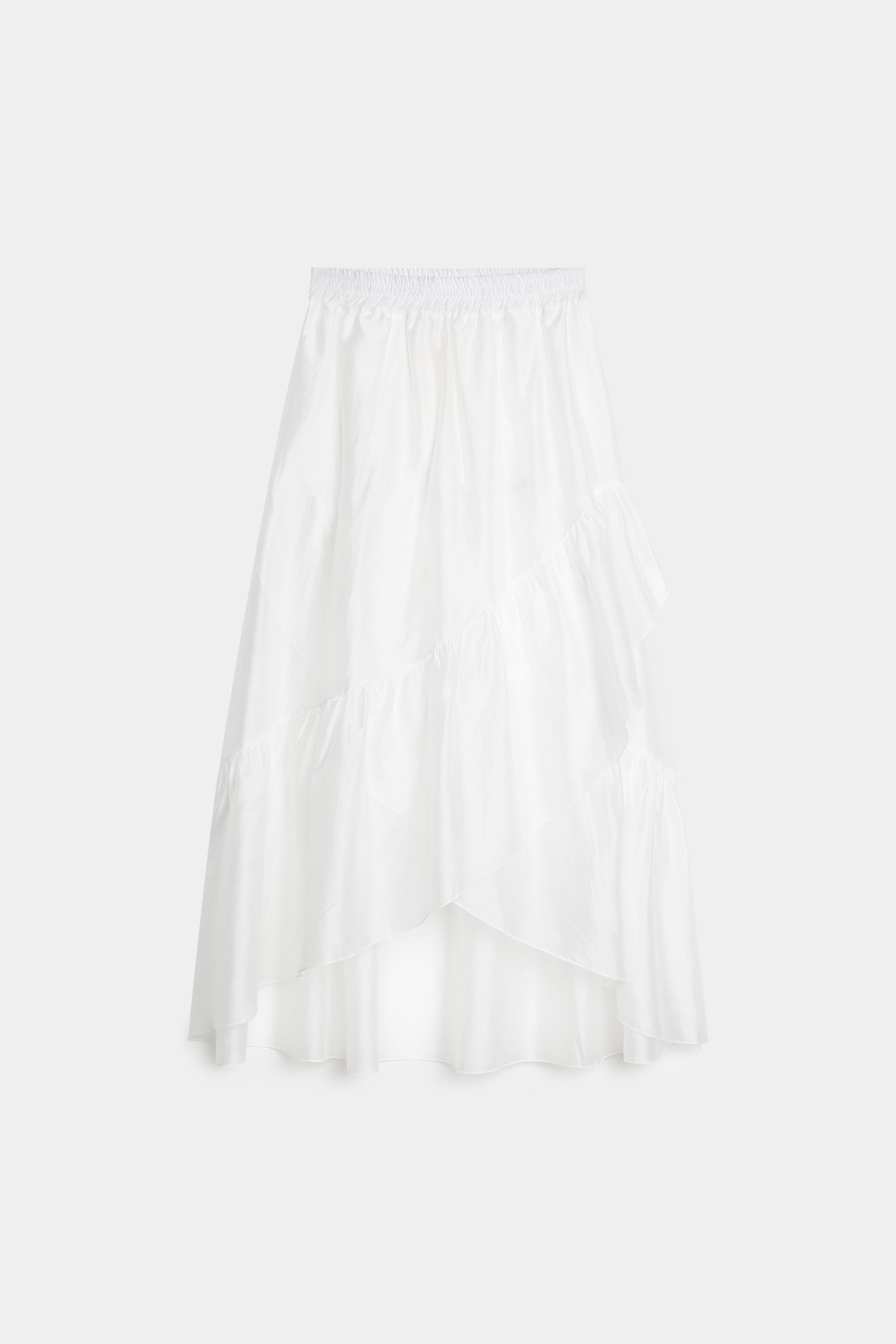 jupe tencel fluide femme blanc vue studio devant