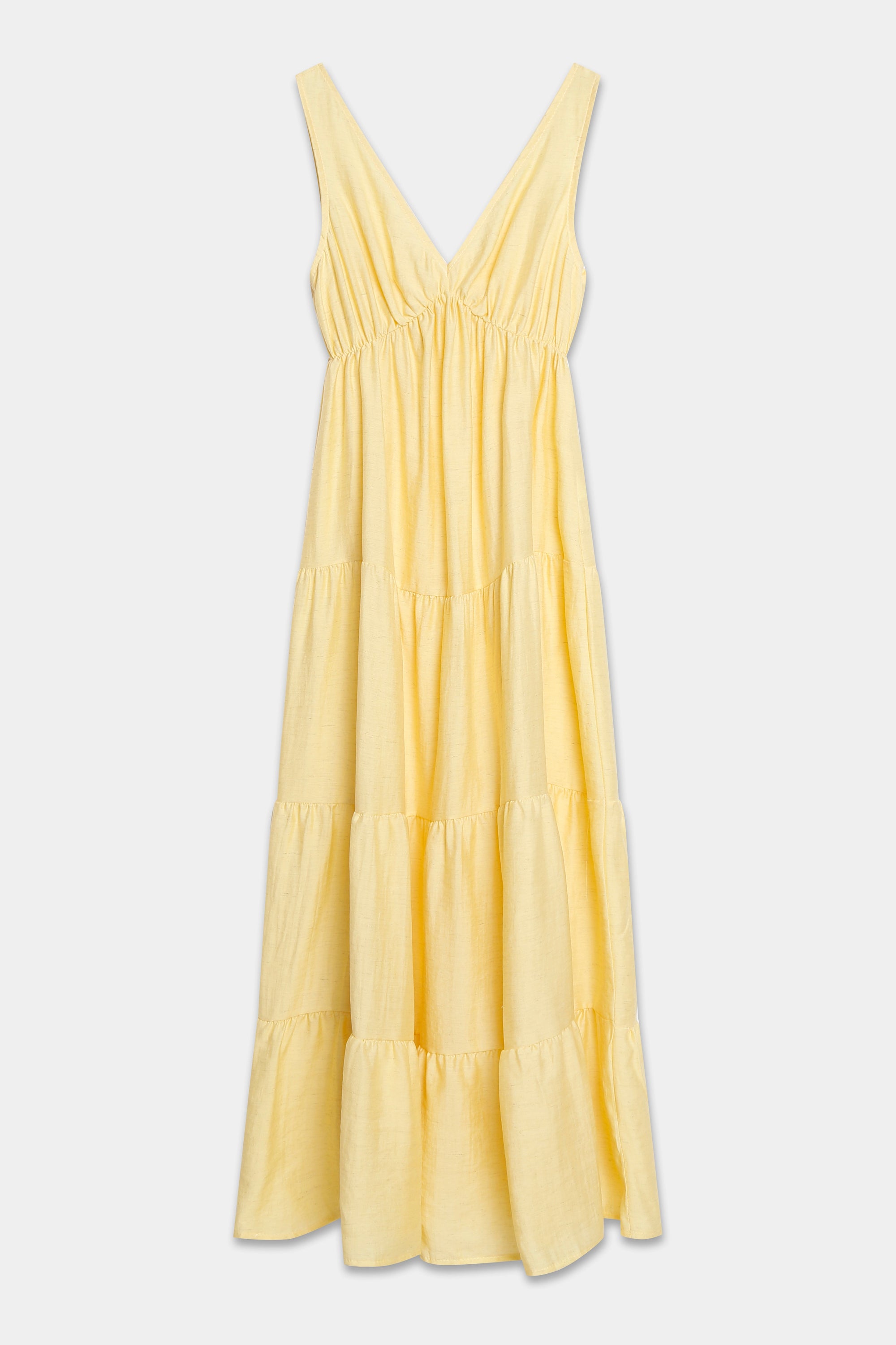 robe longue jaune détail matière
