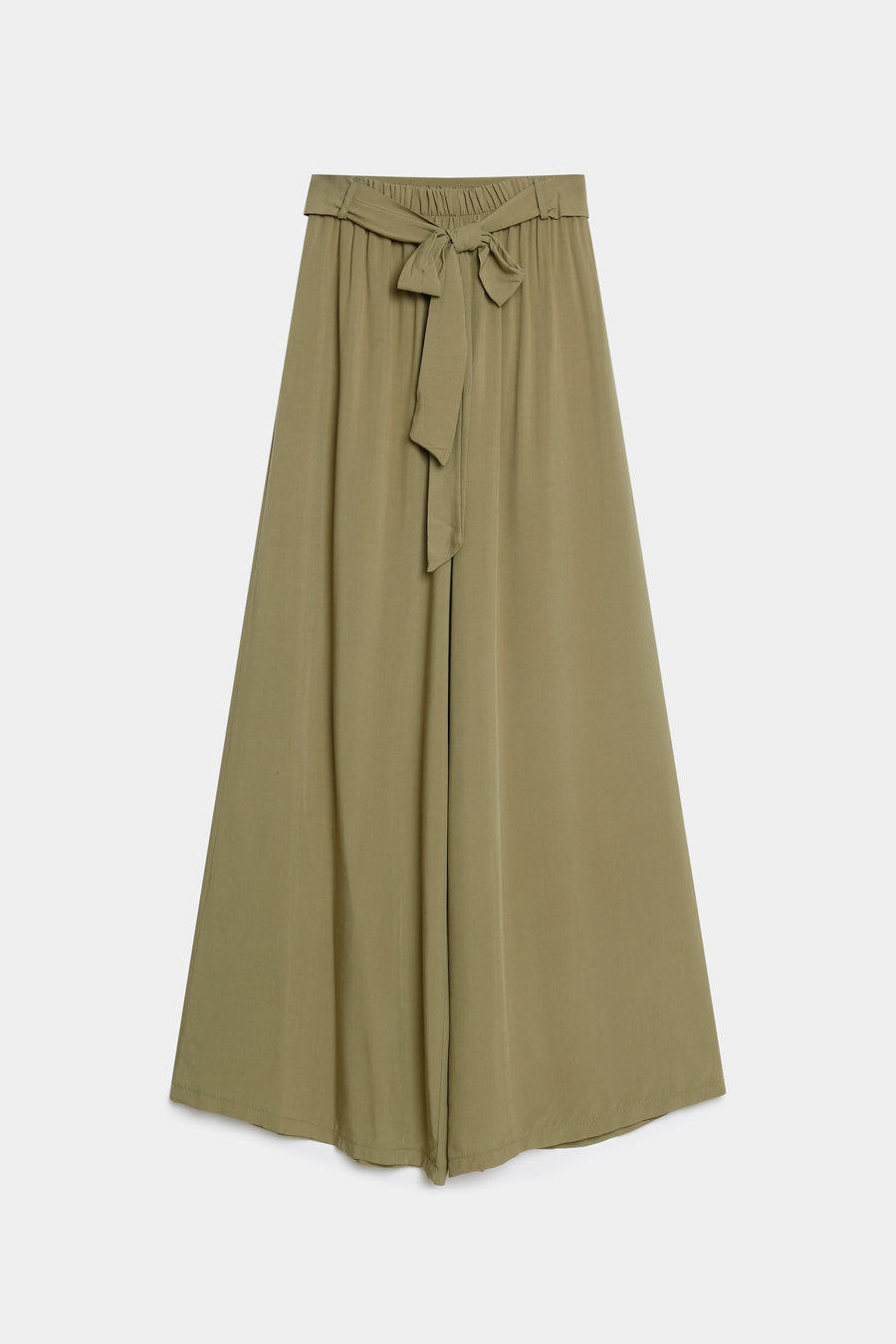 pantalon ample viscose olive à plat