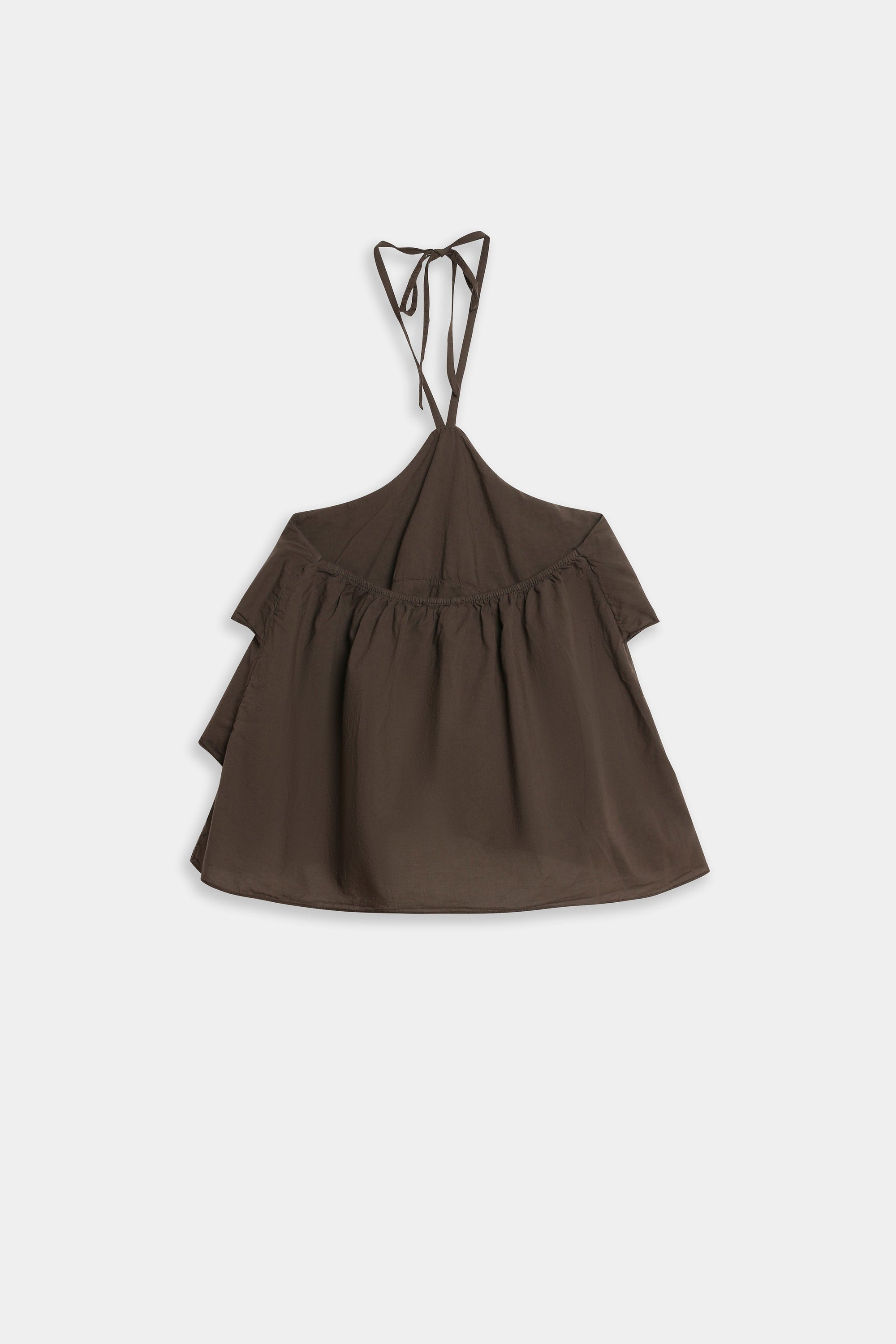 top halter coton marron vue dos
