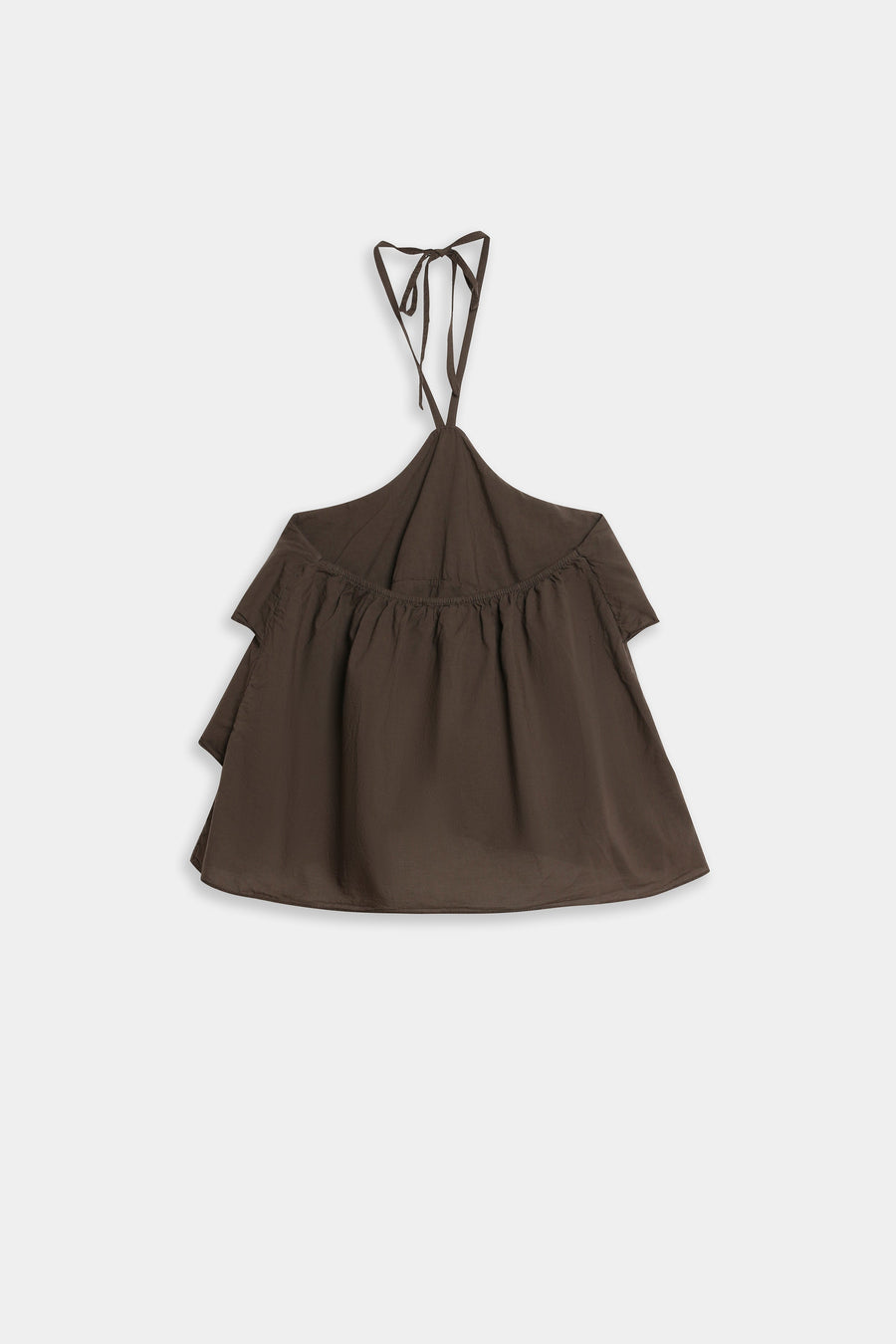 top halter coton marron vue dos