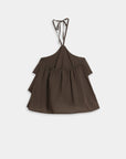 top halter coton marron vue dos
