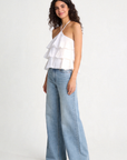 top halter coton blanc porté femme