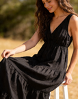 robe longue noire coupe fluide