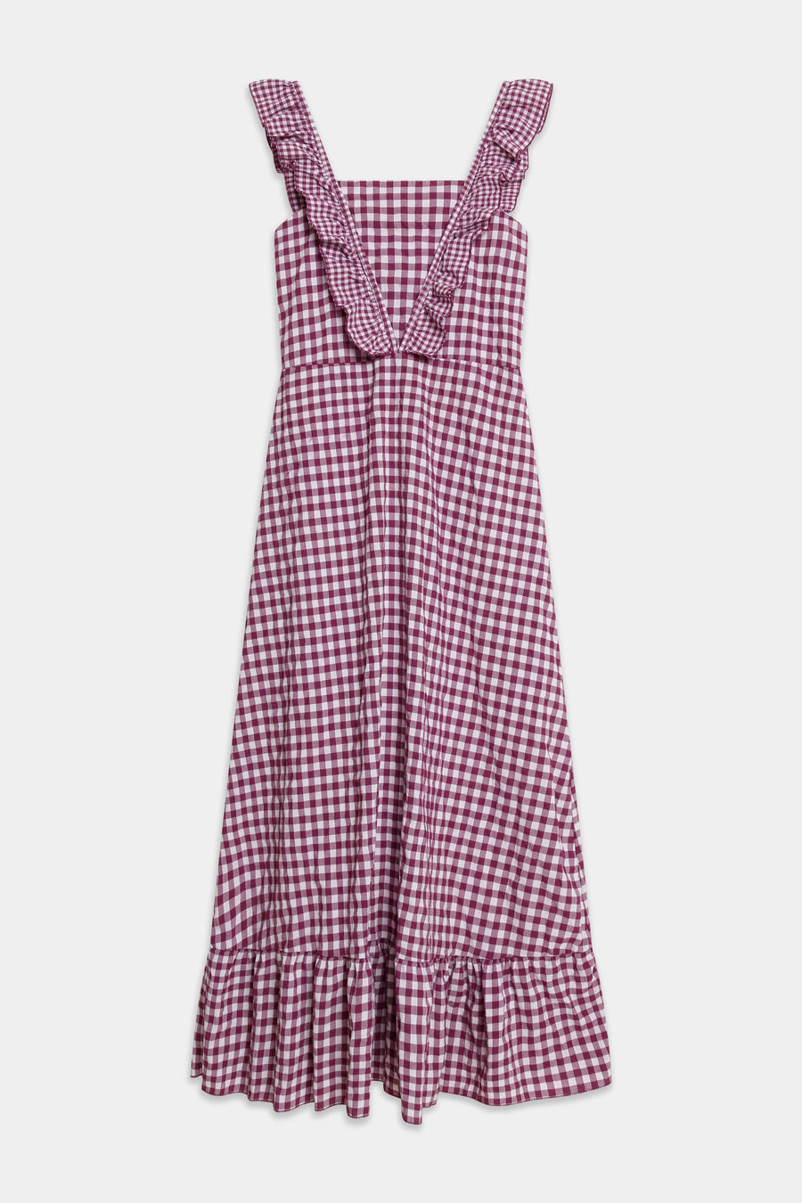 robe midi col carré volants violet