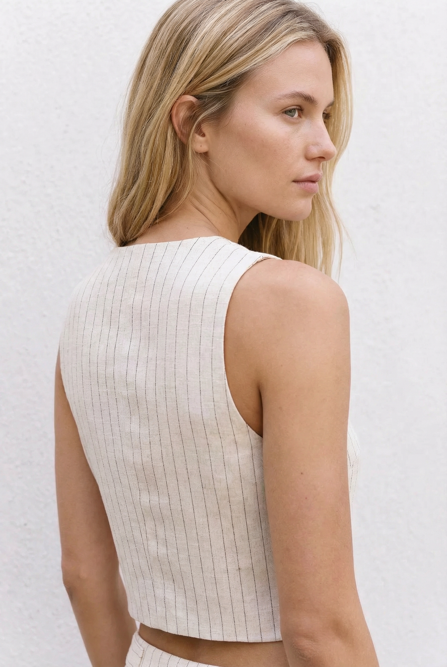 gilet rayé détail dos