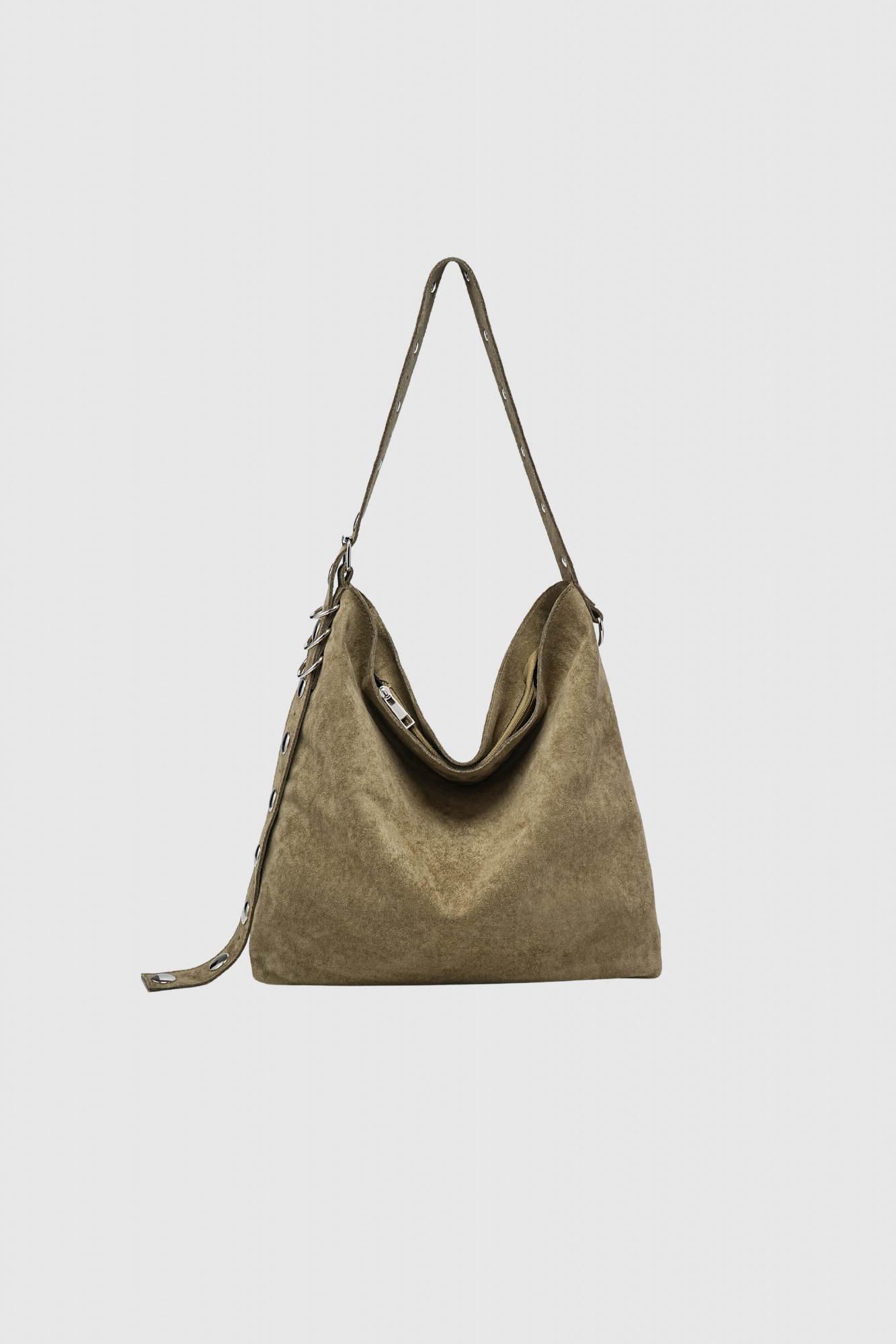Sac à main simili cuir femme en couleur olive, parfait pour un look casual.