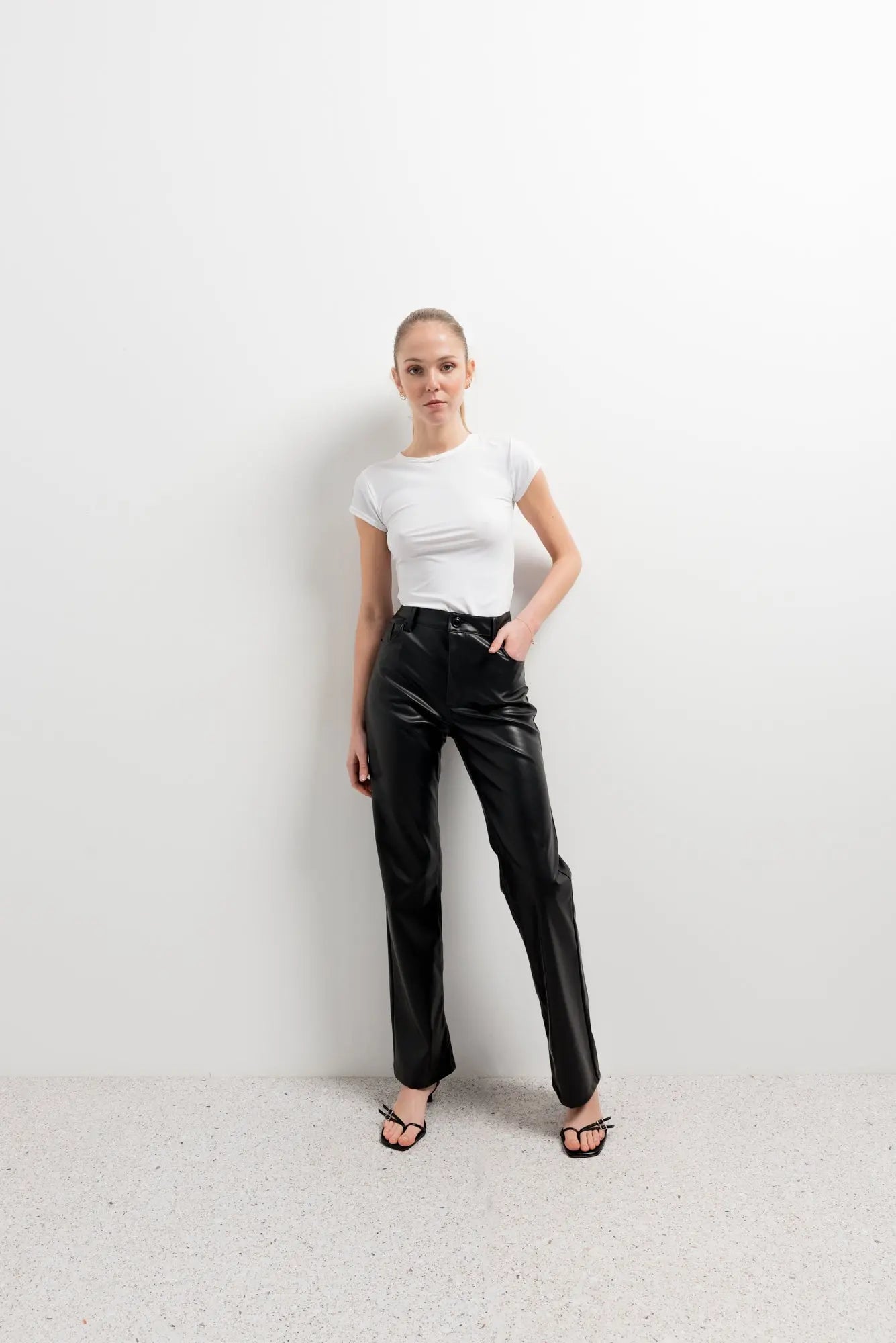 Pantalon effet cuir Sapiato