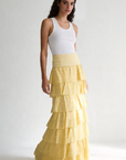 jupe fluide coton viscose modèle jaune