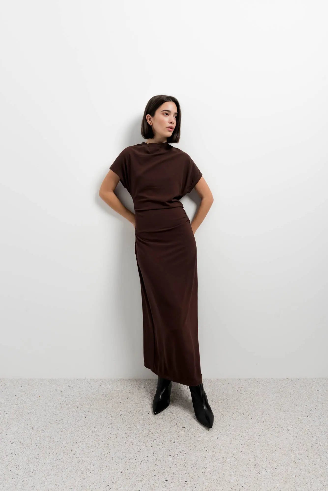 Robe midi avec détails drapés Sapiato