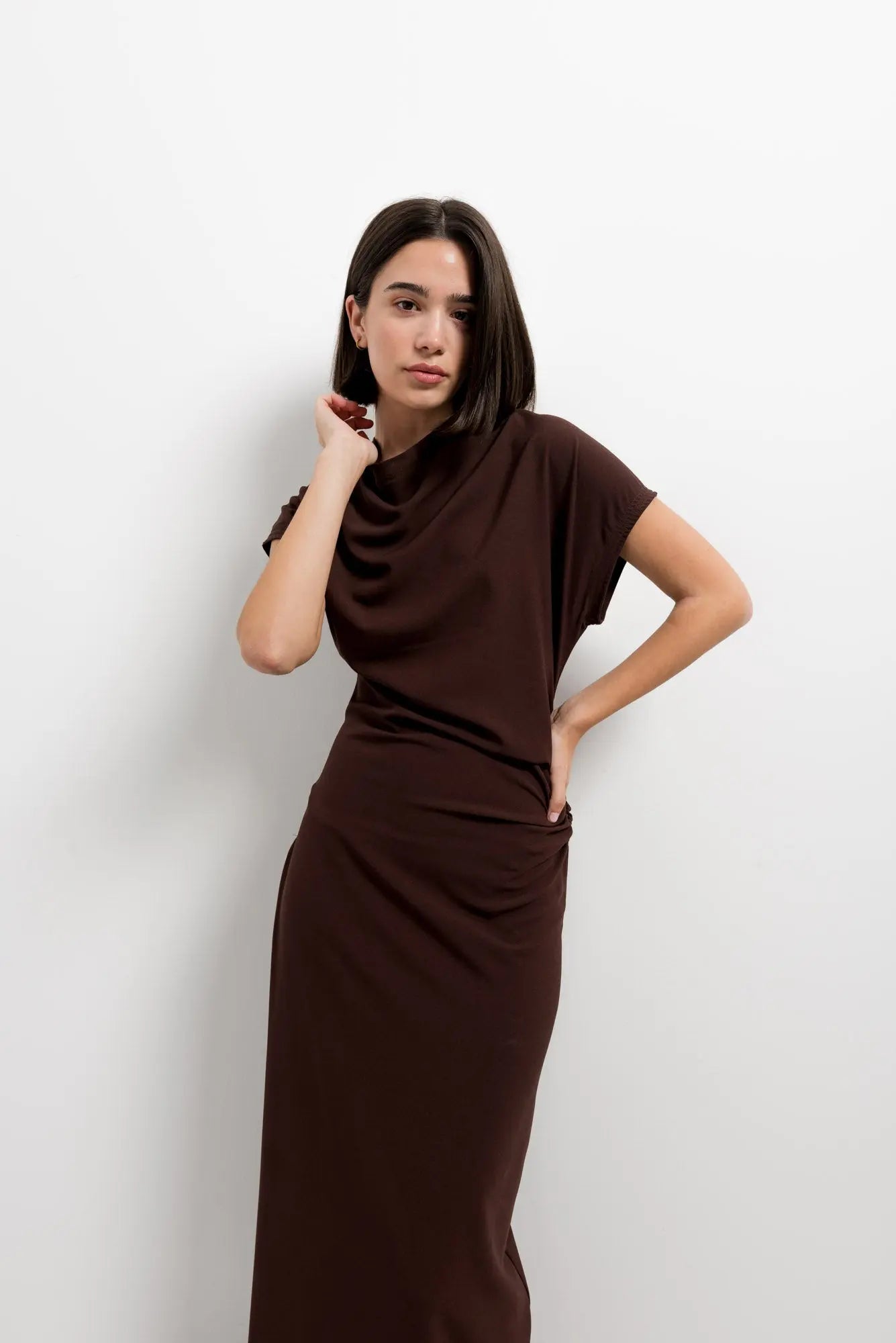 Robe midi avec détails drapés Sapiato