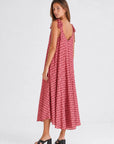 Robe trapèze longue à pois bretelles à nouer vue 12