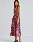 Robe fleurie smockée à bretelles volantées vue 9