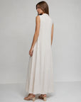 Robe maxi évasée col V chocolat vue 16