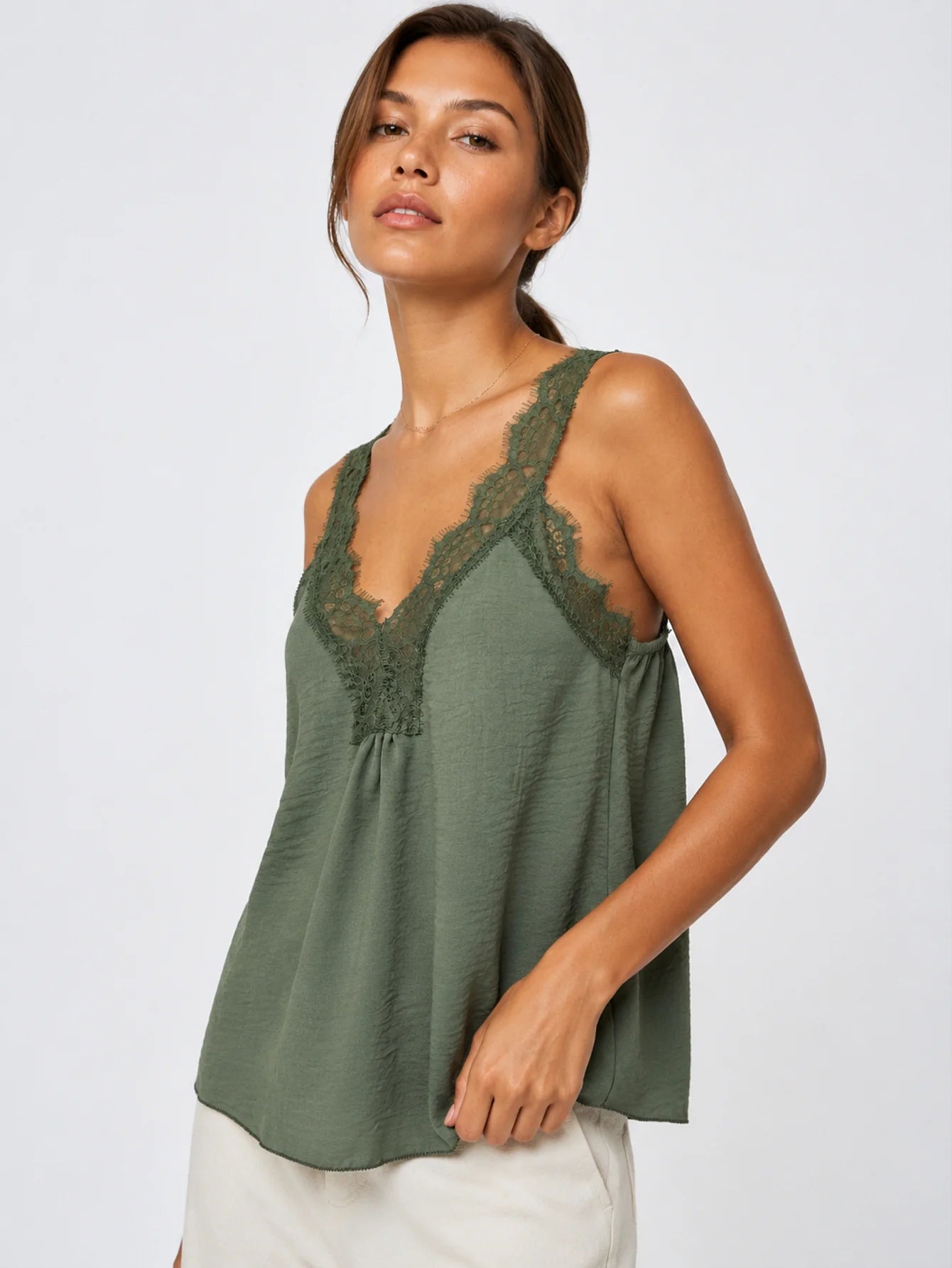 Top Caraco col V dentelle