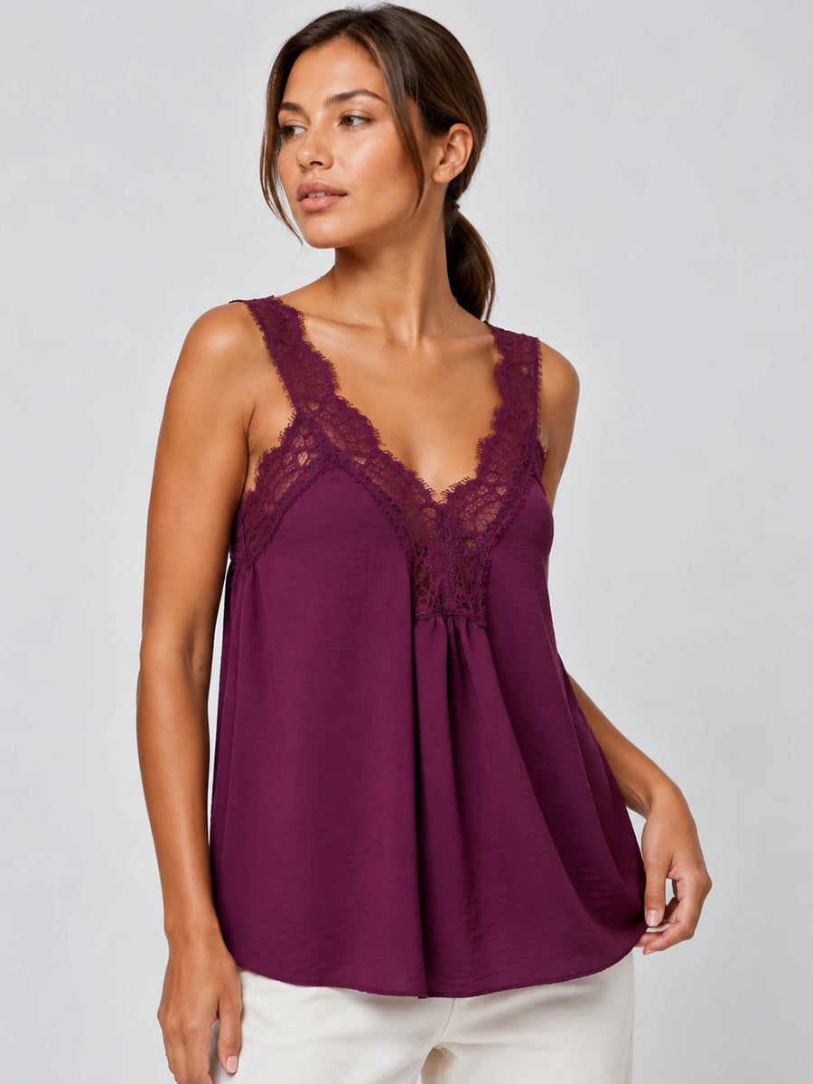 Top Caraco col V dentelle